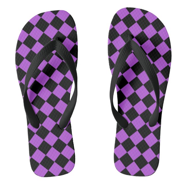 Flip Flops für lila und schwarze Diamantmuster (Fußbett)
