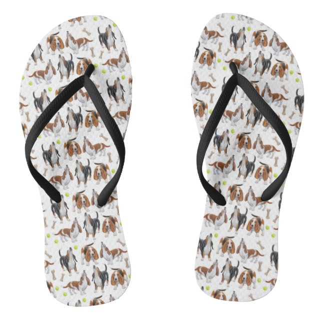 Flip Flops für Niedliche Howling Basset-Hunde (Fußbett)