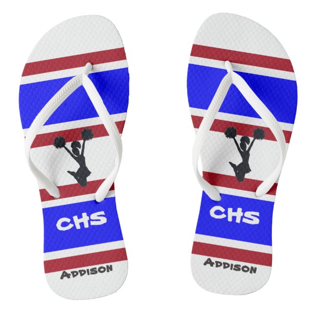 Flip Flops für personalisierte Red und Blue Cheerl (Fußbett)