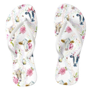 Flip Flops für sie mit Kuhdesign