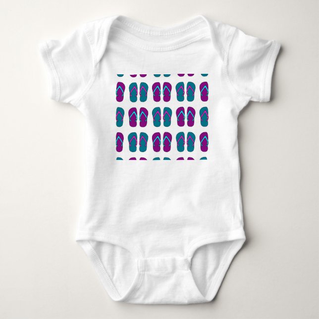 Flip Flops: Hellweiß Vintag. Baby Strampler (Vorderseite)