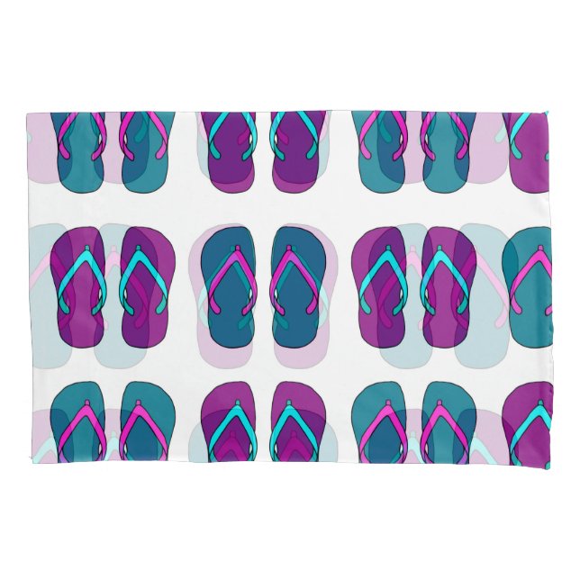 Flip Flops: Hellweiß Vintag. Kissenbezug (Vorderseite)