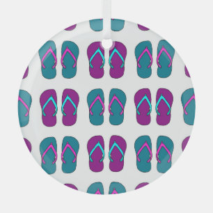 Flip Flops: Hellweiß Vintag. Ornament Aus Glas