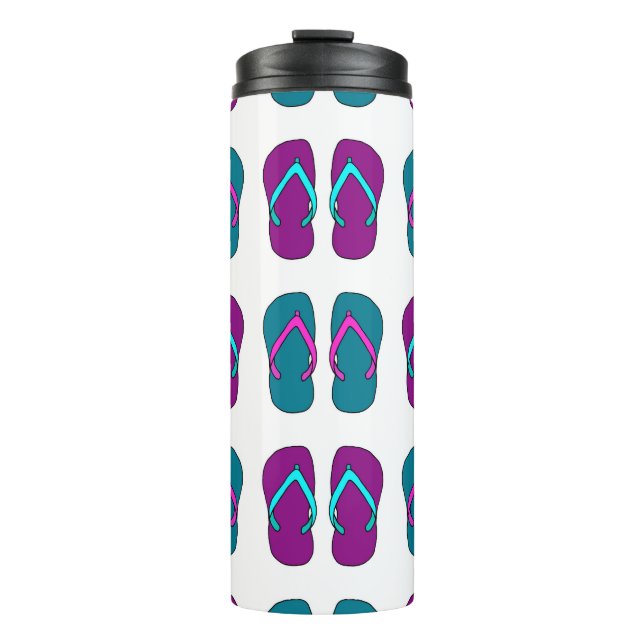 Flip Flops: Hellweiß Vintag. Thermosbecher (Vorderseite)