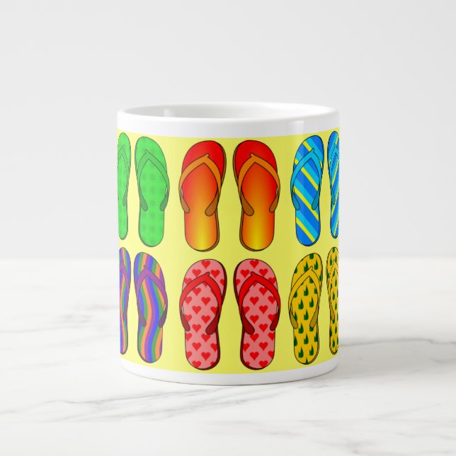 Flip-Flops...Ich Liebe den Strand! Jumbo-Tasse (Vorderseite)