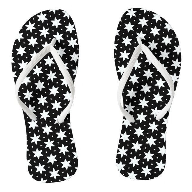 Flip Flops im Schwarzweiß-Sternmuster (Fußbett)