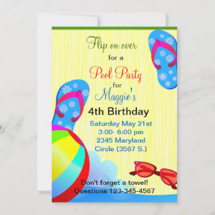 Flip Flops Invitation de fête d'anniversaire