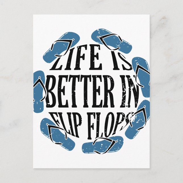 Flip Flops - Leben in Flip Flops Postkarte (Vorderseite)