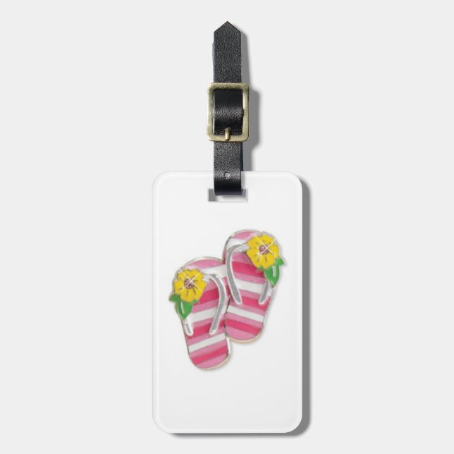 FLIP FLOPS LUGGAGE TAG GEPÄCKANHÄNGER (Vorderseite vertikal)
