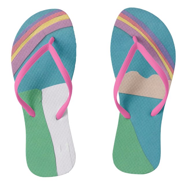 Flip-Flops mit einem Regenbogendesign Flip Flops (Fußbett)