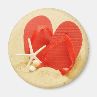 Flip Flops Round-Magnet Magnet