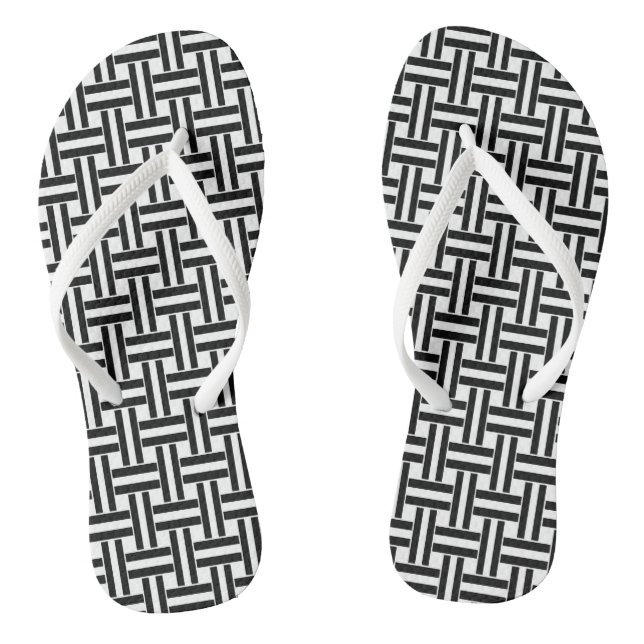 Flip Flops Schwarz & Weiß Checked (Fußbett)
