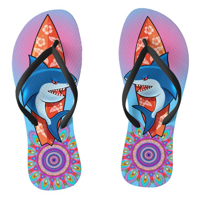 Flip Flops Shark surfen hippy boho (Fußbett)