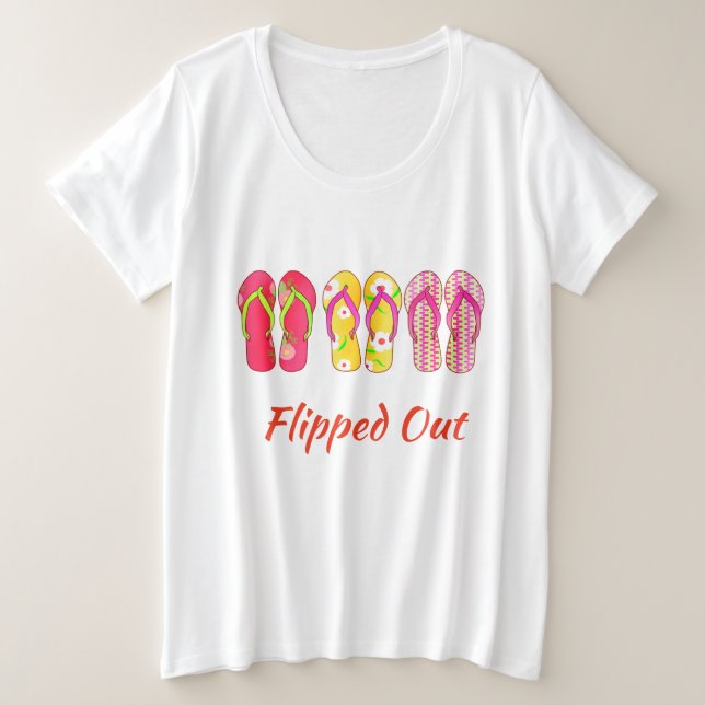 Flip Out Flip Flop Womens Sum Plus Taille t-shirt (Design devant)