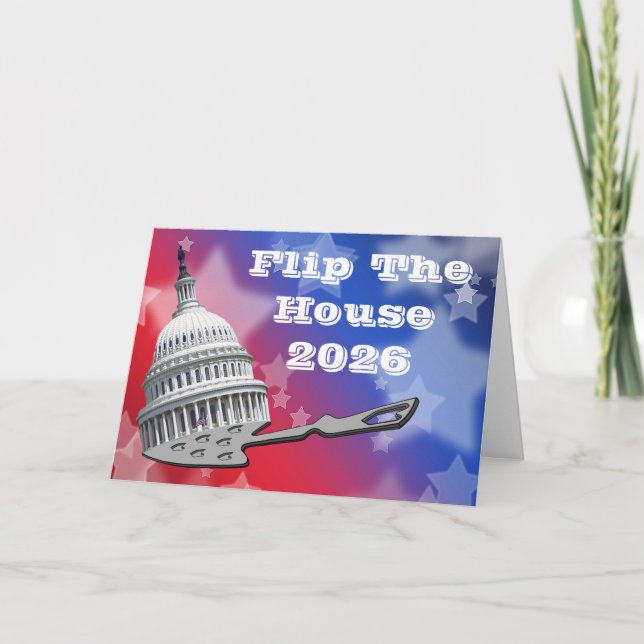 Flip The House Vote Blue 2026 Karte (Vorderseite)