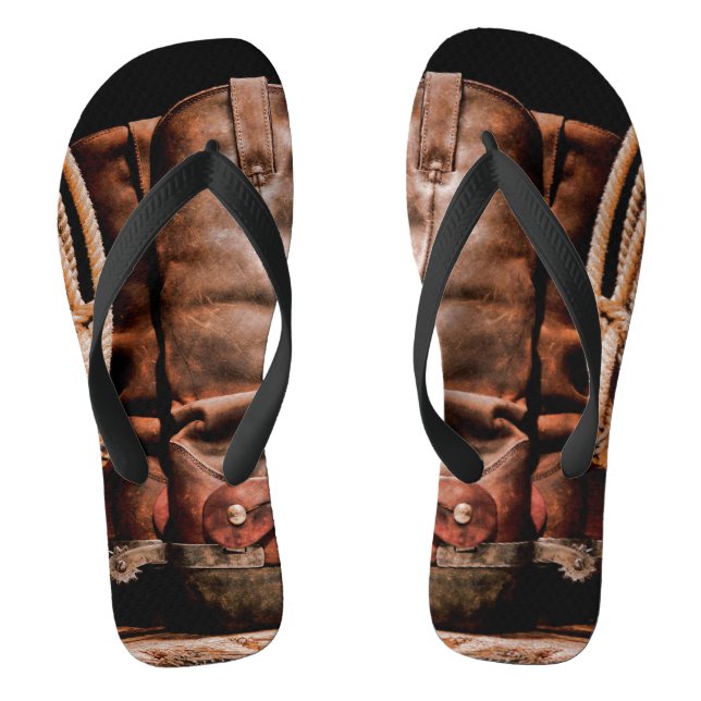 Flipflop Sandals Cowboy Boots Barn Wood Rustic Cou (Fußbett)