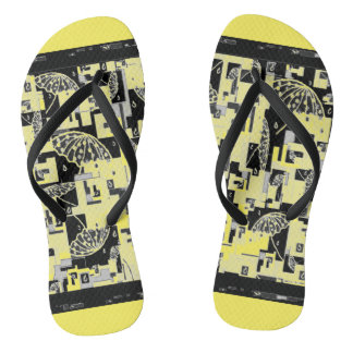 Flipflops für Frauen Gelb, Schwarz