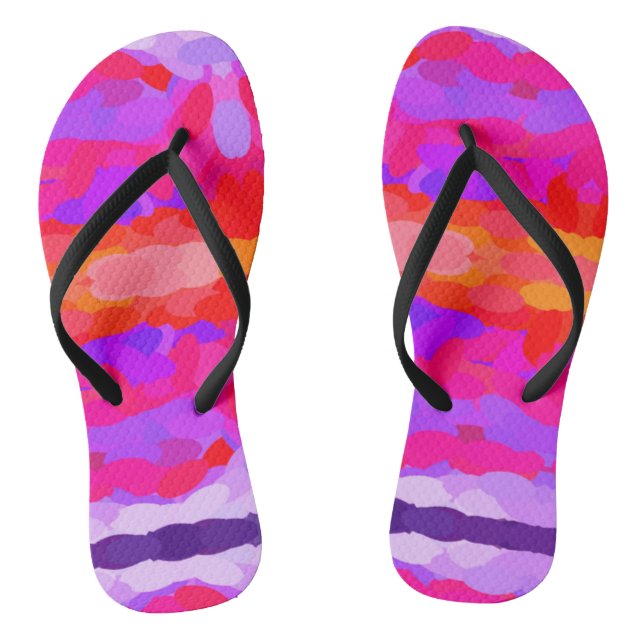 Flipflops mit lila, rosa und orangefarbener gefärb (Fußbett)