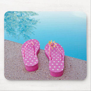 Flipflops mit Schwimmbad Mousepad
