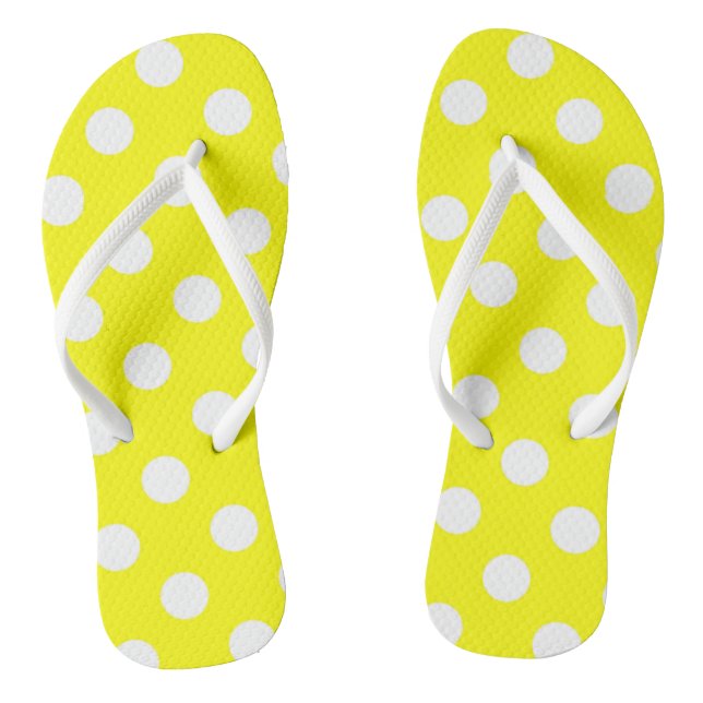 Flippen Flops Gelb & Weiß Polk a Dot Flip Flops (Fußbett)