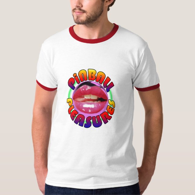 Flipperautomat-Vergnügens-roter Wecker T T-Shirt (Vorderseite)