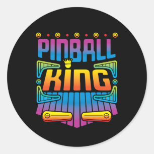 Flipperkönig-Arcade-Spieler Runder Aufkleber