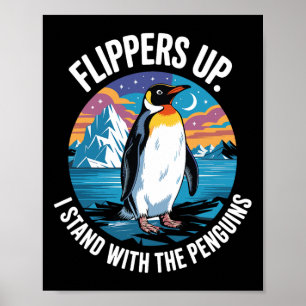 Flippern stehen mit dem Pinguin-Befreiungstag auf Poster