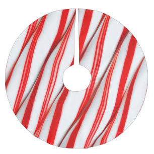 Flippige Chrstmas Zuckerstangen Polyester Weihnachtsbaumdecke