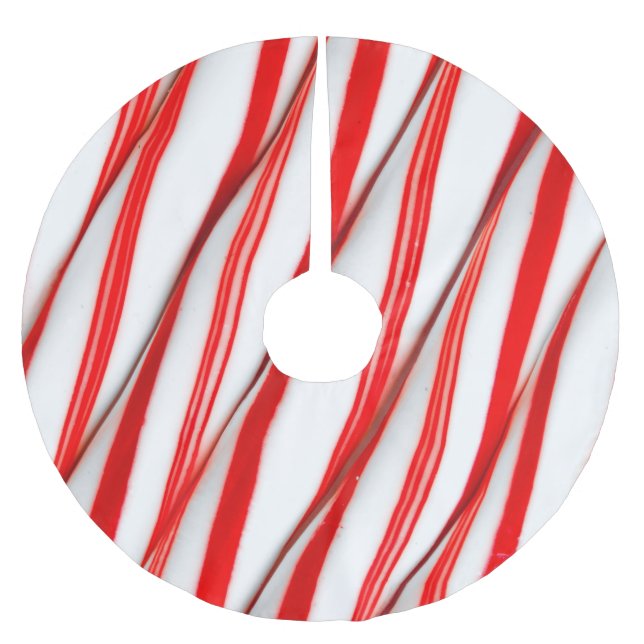 Flippige Chrstmas Zuckerstangen Polyester Weihnachtsbaumdecke (Vorderseite)