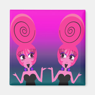 Flippige Diva paart Magneten Magnet