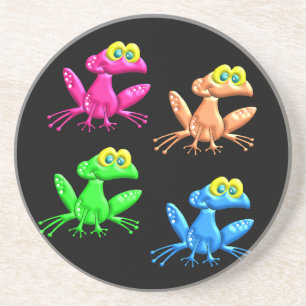 Flippige Frösche Sandstein Untersetzer