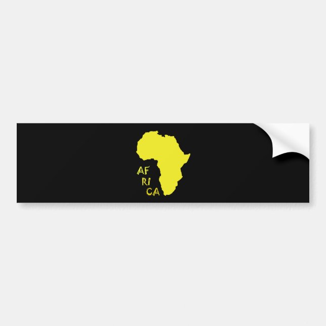 Flippige gelbe Afrika-Karte Autoaufkleber (Vorne)