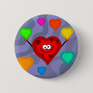 Flippige Herzen Button