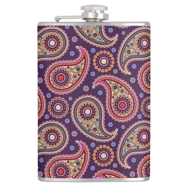 Flippige Paisley-Flasche Flachmann (Vorderseite)