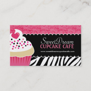 Flippige Zebra-Druck-Kuchen-Bäckerei-Visitenkarte Visitenkarte