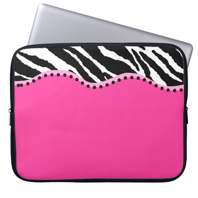 Flippige Zebra-Laptop-Hülse Laptopschutzhülle (Vorderseite)