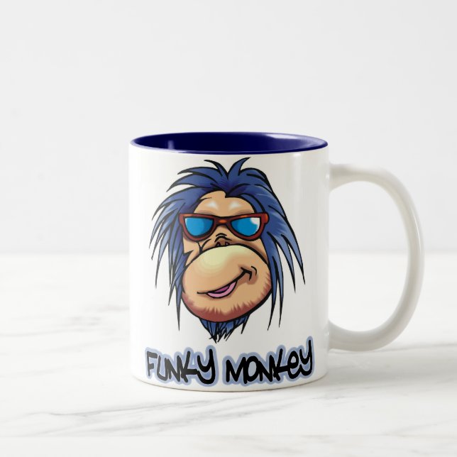 Flippiger Affe Zweifarbige Tasse (Rechts)