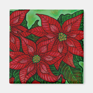 Flippiger Blumenpoinsettia-Magnet Magnet