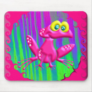 Flippiger Retro Friedensfrosch Mousepad