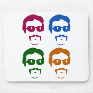 Flippiger Retro Schnurrbart-Mann Mousepad