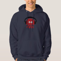 Flippiger Rot DJ-Quallen-Marine-Kapuzenpulli