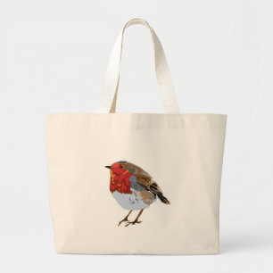 Flippiger roter Robin Jumbo Stoffbeutel