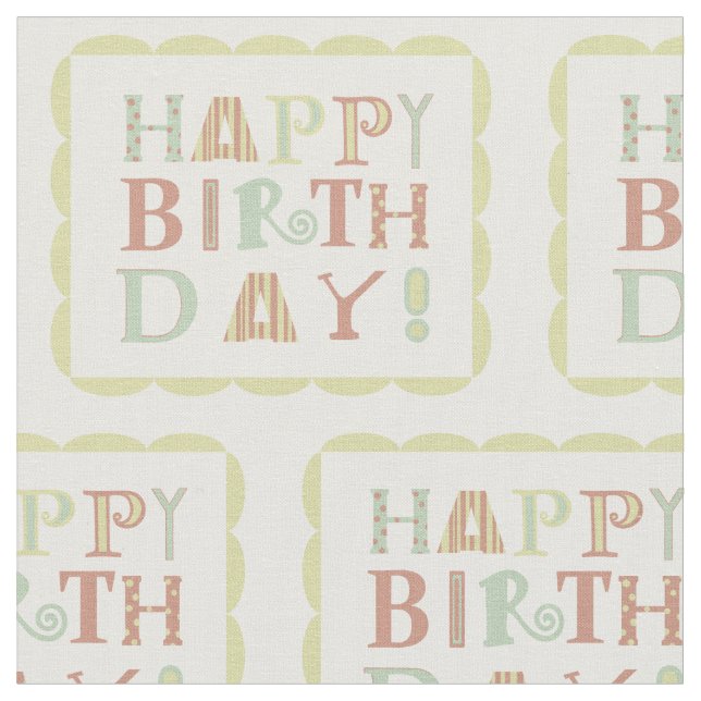 Flippiges alles Gute zum Geburtstaggewebe Stoff (Nahaufnahme)