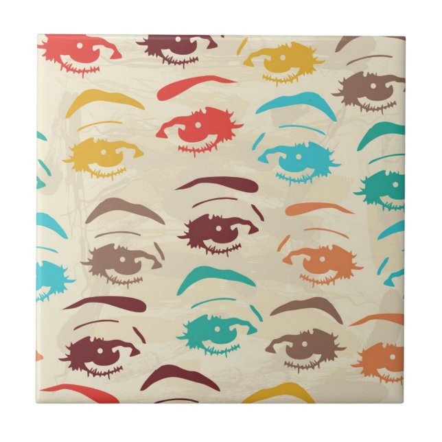 Flippiges Augen-Grafikdesign Fliese (Vorderseite)