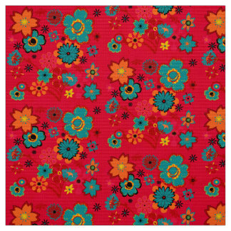 Flippiges Blumenmuster Stoff