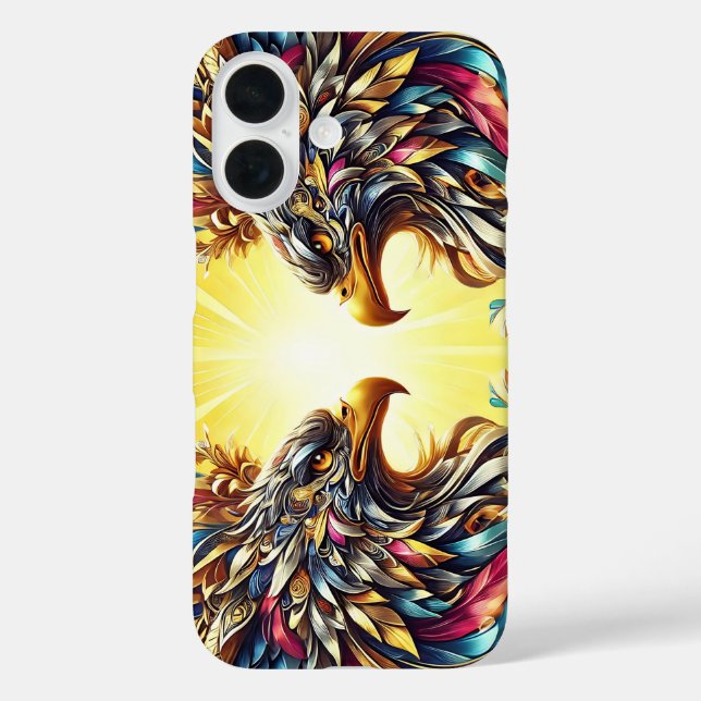 Flippiges buntes Adler Top Design für Case-Mate i iPhone 16 Hülle (Rückseite)