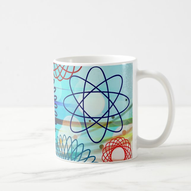 Flippiges Spirograph-geometrisches Muster-blauer Kaffeetasse (Rechts)