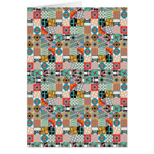 Flippiges Stammes- Patchwork-geometrisches Muster