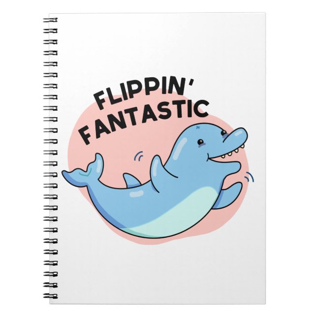 Flippin Fantastischer Funny Dolphin Pun Notizblock (Vorderseite)
