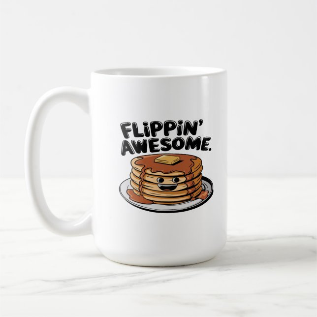 Flippins Phantastisches Pancake Stack Funny Breakf Kaffeetasse (Links)
